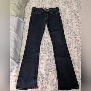 Abercrombie & Fitch Size 4R Or 27W Dark Blue Low Rise Bootcut Jeans